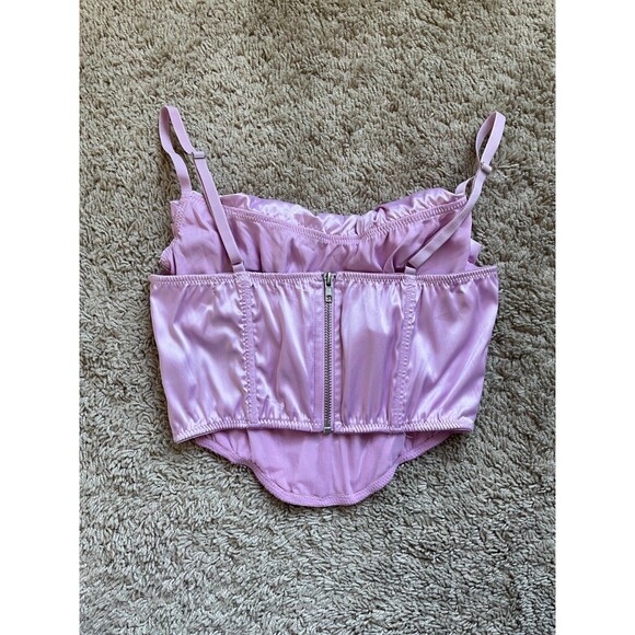 Urban Outfitters Lexi Satin Cowl Corset Top in Lilac Size MEDIUM - Picture 3 of 6